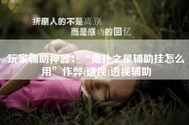 玩家辅助神器：“德扑之星辅助挂怎么用	”作弊(透视)透视辅助