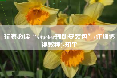 玩家必读“AApoker辅助安装包	”(详细透视教程)-知乎