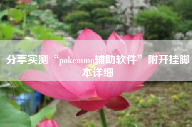 分享实测“pokemmo辅助软件	”附开挂脚本详细