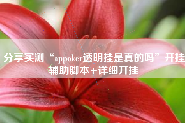 分享实测“appoker透明挂是真的吗	”开挂辅助脚本+详细开挂