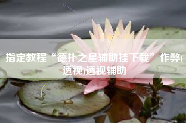 指定教程“德扑之星辅助挂下载”作弊(透视)透视辅助