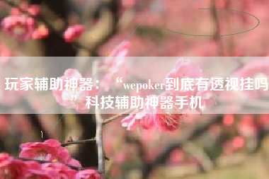 玩家辅助神器：“wepoker到底有透视挂吗”科技辅助神器手机