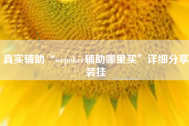 真实辅助“wepoker辅助哪里买	”详细分享装挂