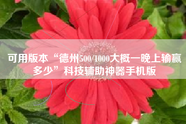 可用版本“德州500/1000大概一晚上输赢多少”科技辅助神器手机版