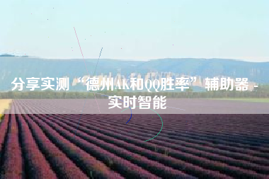 分享实测“德州AK和QQ胜率”辅助器 - 实时智能