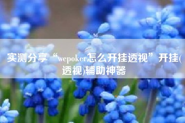 实测分享“wepoker怎么开挂透视	”开挂(透视)辅助神器