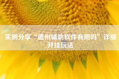 实测分享“德州辅助软件有用吗”详细开挂玩法