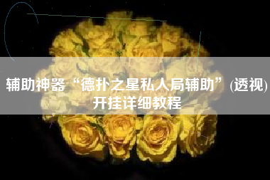 辅助神器“德扑之星私人局辅助”(透视)开挂详细教程