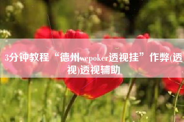 3分钟教程“德州wepoker透视挂	”作弊(透视)透视辅助