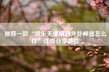 推荐一款“微乐天津麻将外卦神器怎么样”详细分享装挂