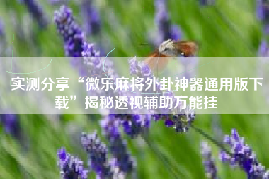 实测分享“微乐麻将外卦神器通用版下载”揭秘透视辅助万能挂