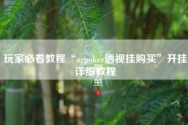 玩家必看教程“agpoker透视挂购买”开挂详细教程