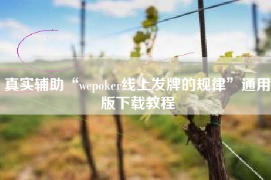 真实辅助“wepoker线上发牌的规律”通用版下载教程