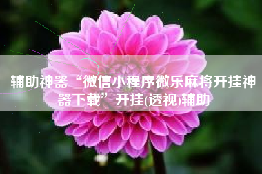 辅助神器“微信小程序微乐麻将开挂神器下载	”开挂(透视)辅助