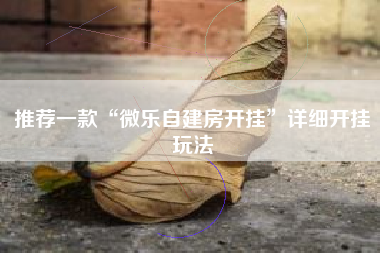 推荐一款“微乐自建房开挂”详细开挂玩法