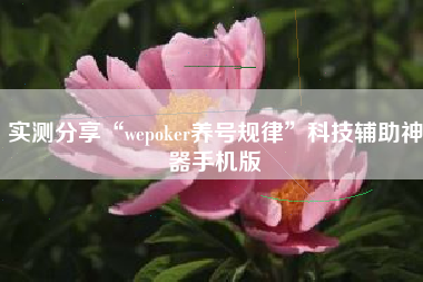 实测分享“wepoker养号规律”科技辅助神器手机版