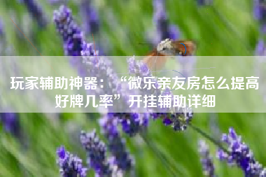 玩家辅助神器：“微乐亲友房怎么提高好牌几率”开挂辅助详细