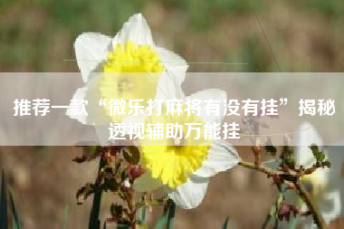 推荐一款“微乐打麻将有没有挂	”揭秘透视辅助万能挂
