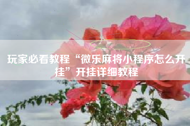 玩家必看教程“微乐麻将小程序怎么开挂	”开挂详细教程