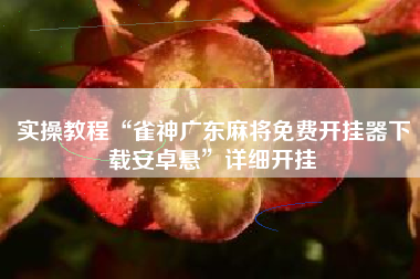 实操教程“雀神广东麻将免费开挂器下载安卓悬”详细开挂