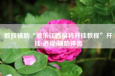 教程辅助“微乐江西麻将开挂教程	”开挂(透视)辅助神器