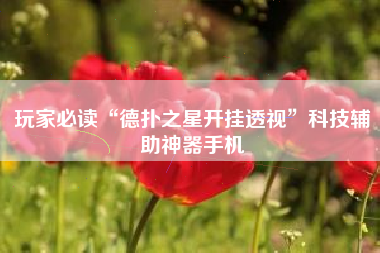 玩家必读“德扑之星开挂透视”科技辅助神器手机