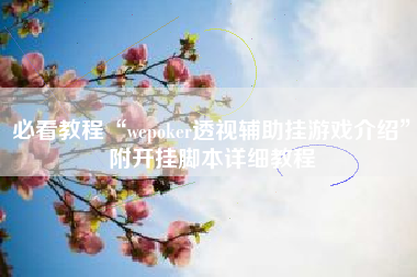 必看教程“wepoker透视辅助挂游戏介绍	”附开挂脚本详细教程