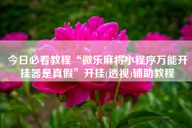 今日必看教程“微乐麻将小程序万能开挂器是真假	”开挂(透视)辅助教程