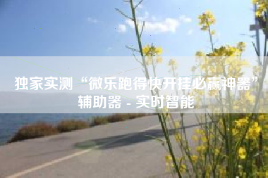 独家实测“微乐跑得快开挂必赢神器	”辅助器 - 实时智能