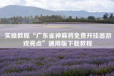 实操教程“广东雀神麻将免费开挂器游戏亮点”通用版下载教程