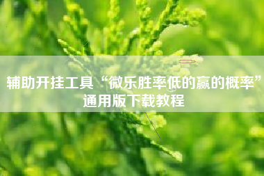 辅助开挂工具“微乐胜率低的赢的概率”通用版下载教程