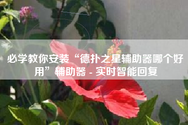 必学教你安装“德扑之星辅助器哪个好用	”辅助器 - 实时智能回复