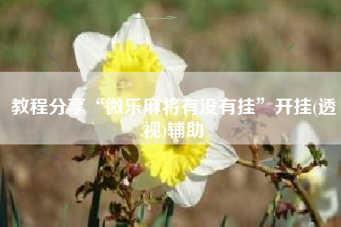 教程分享“微乐麻将有没有挂	”开挂(透视)辅助