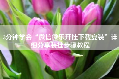 3分钟学会“微信微乐开挂下载安装	”详细分享装挂步骤教程