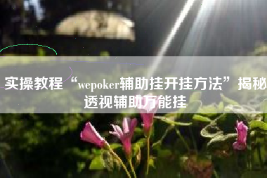 实操教程“wepoker辅助挂开挂方法”揭秘透视辅助万能挂