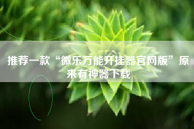 推荐一款“微乐万能开挂器官网版”原来有神器下载
