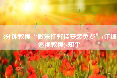 3分钟教程“微乐作弊挂安装免费”(详细透视教程)-知乎