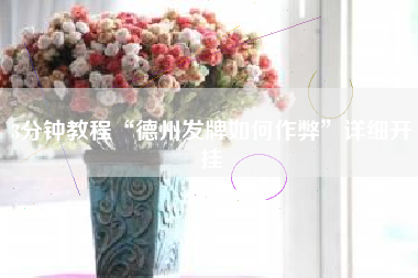 3分钟教程“德州发牌如何作弊”详细开挂