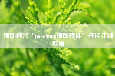 辅助神器“pokemmo辅助软件	”开挂详细教程