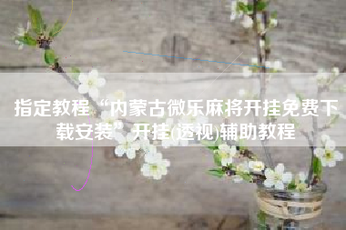 指定教程“内蒙古微乐麻将开挂免费下载安装”开挂(透视)辅助教程