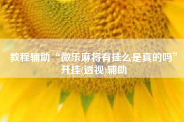 教程辅助“微乐麻将有挂么是真的吗	”开挂(透视)辅助