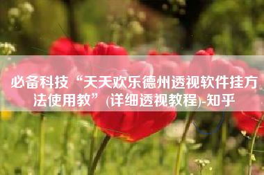 必备科技“天天欢乐德州透视软件挂方法使用教”(详细透视教程)-知乎
