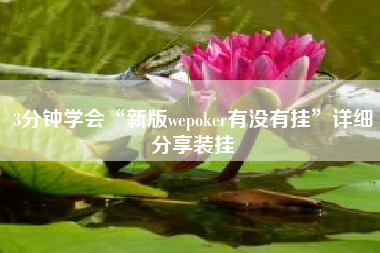 3分钟学会“新版wepoker有没有挂”详细分享装挂