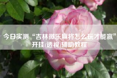 今日实测“吉林微乐麻将怎么玩才能赢	”开挂(透视)辅助教程