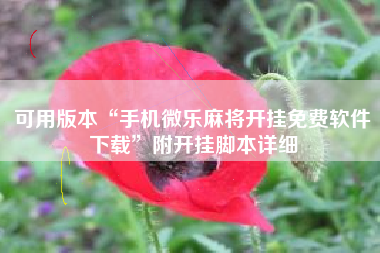 可用版本“手机微乐麻将开挂免费软件下载”附开挂脚本详细