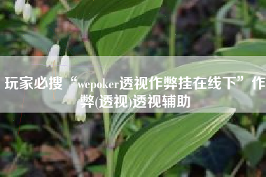 玩家必搜“wepoker透视作弊挂在线下	”作弊(透视)透视辅助