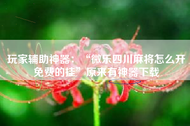 玩家辅助神器：“微乐四川麻将怎么开免费的挂”原来有神器下载