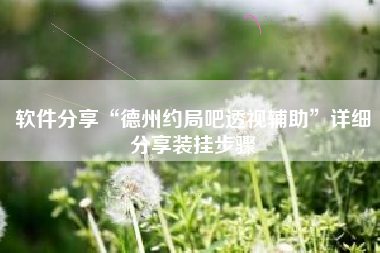 软件分享“德州约局吧透视辅助	”详细分享装挂步骤