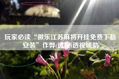 玩家必读“微乐江苏麻将开挂免费下载安装	”作弊(透视)透视辅助