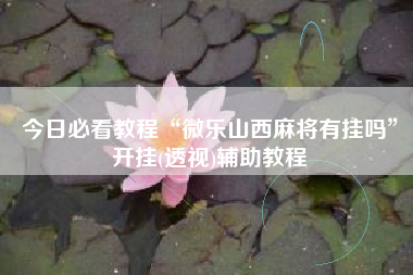 今日必看教程“微乐山西麻将有挂吗	”开挂(透视)辅助教程